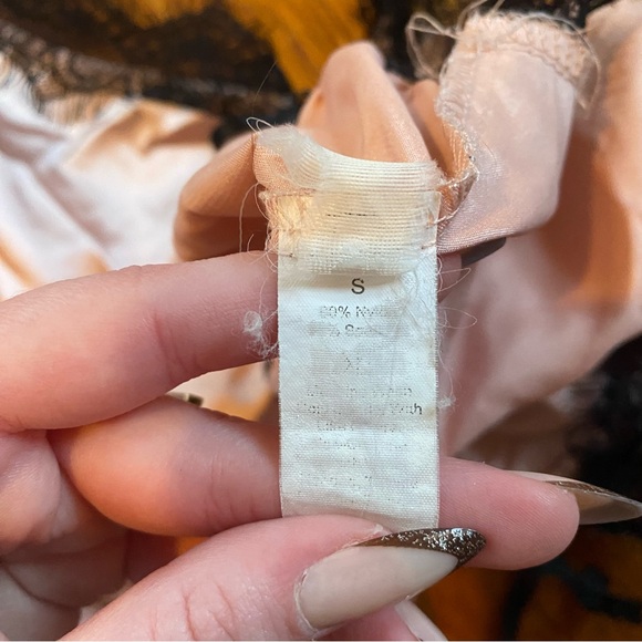 SHEIN Pink Satin Pajama Set with Black Lace - Picture 5 of 9